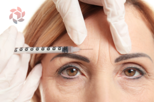 A middle-aged woman receiving Botox treatment at a med spa, showcasing the popularity of minimally invasive procedures.